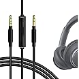 Geekria Audio Cable with Mic and Mute Control Compatible with Anker Soundcore Space One Pro, Q45, Q35, Q30, Q20, Q11i, Life 2 Neo, COWIN E7 Headphones, Replacement Stereo Cord (4 ft / 1.2 m)