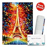 Bable Jigsaw Puzzles 1000 Pieces, Luminous Paris Eiffel Tower Jigsaw Puzzle (29.53 x 19.69 inch), Paris Puzzles Gifts for Adults
