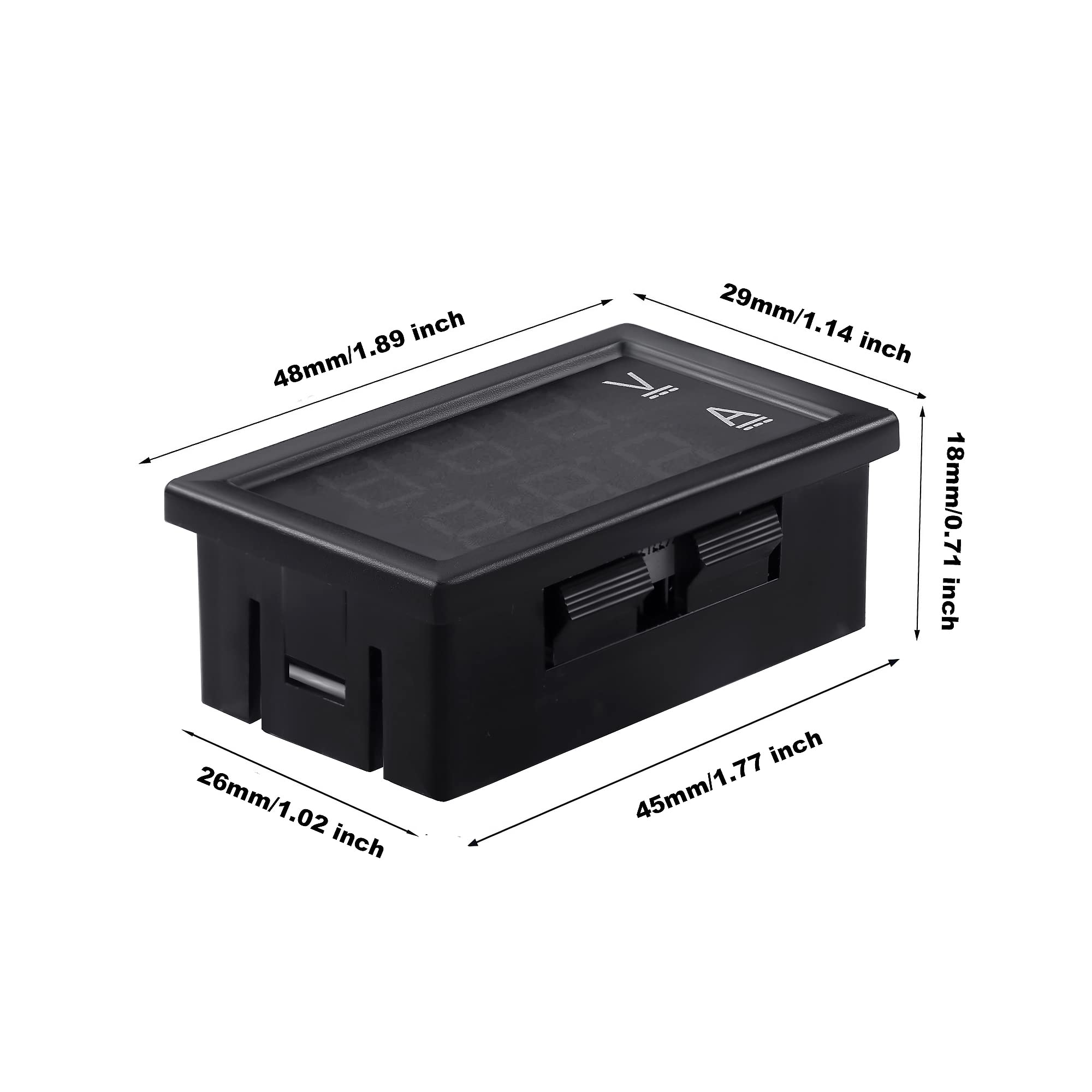 bayite Volt Amp Meter, DC 5-100V 100A Dual Display Current Voltage Meter, Digital Mini Ammeter Voltmeter Gauge with Hall Effect Sensor Current Transformer