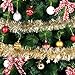iPEGTOP 26.2ft Christmas Tinsel Garland, Classic Thick Colorful Reflections Shiny Sparkly Soft Party Hanging Tinsel Ornaments Ceiling Christmas Tree Decorations, 4 inch Wide - Gold