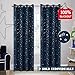 H.VERSAILTEX Blackout Star Curtains for Kids Room Boys Girls Twinkle Silver Stars Thermal Insulated Cute Thick Soft Curtain Drapes, Grommet Top, 1 Panel, 52