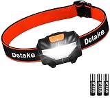 Detake LED Head Torch 140 Lumen Lightweight Headlamp 3 Modes Waterproof