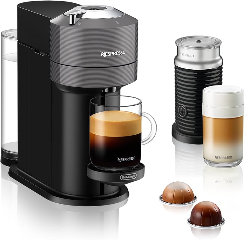 Nespresso Vertuo Next Coffee Machine by De'Longhi with Aeroccino Dark Grey