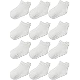 Aroveea Toddler Socks Non Slip Grip Ankle Baby 12 Pack for Kids Boys Girls | Soft combed cotton; safety silicone on bottom; machine washable; fits 6M to 7Y children indoor outdoor play all season