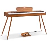 Donner DDP-80 Digital Piano 88 Key Weighted Keyboard, Full-size Electric Piano for Beginners, with Sheet Music Stand, Triple Pedal, Power Adapter, Supports USB-MIDI Connecting, Retro Wood Color