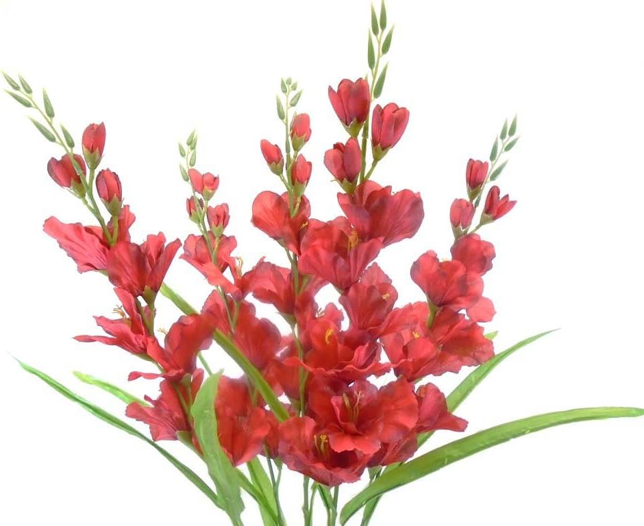 Gladiolus Bush Artificial Silk Flowers 26" Bouquet 5-5971 RED