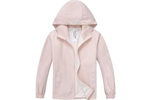 Slwosdlds Boys Girls Waterproof Rain Jacket Lightweight soft lining Kids Windbreaker Hooded Coat Easy to Fold