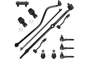 BRTEC 13pc - Front Ends Kit Compatible with Jeep Comanche 1991-1992, Cherokee 1991-2001 Pitman Arm Track Bar Adjustment Sleeves Upper Lower Ball Joints Tie Rod Ends Sway Bar Links