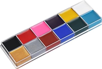 URAQT 12 Color Face Body Paint Palette Non-Toxic Washable Oil Based Makeup Kit