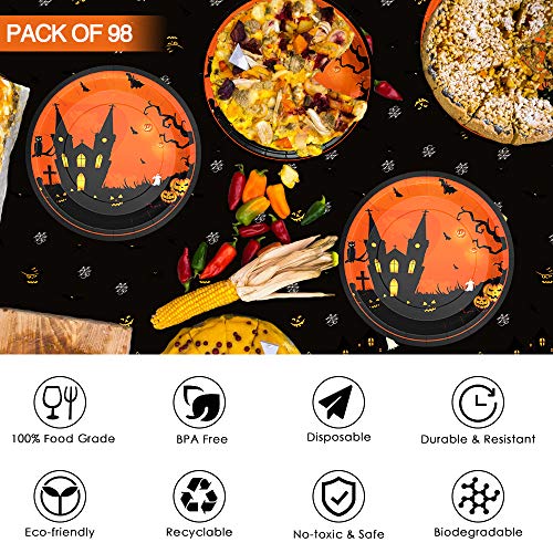 Halloween Paper Plates, Napkins, Tablecloth Haunted Home Decor