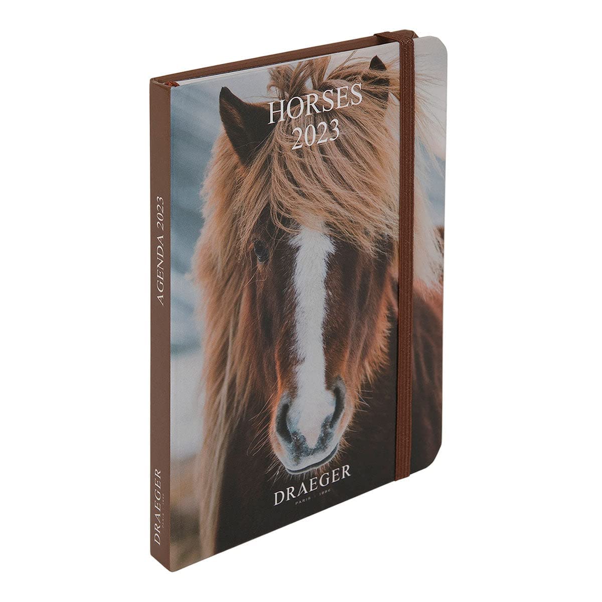 DRAEGER PARIS | Pocket Diary Horses January-Dec 2023 | 12 Photos | 11.5 x 16 cm | Hardcover Page Marker | 7 Languages | 1 Week on 2 Pages | FSC® Certified Paper