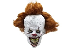 Binggle Halloween Mask IT Pennywise for Adults Clown Scary Costume Cosplay Party