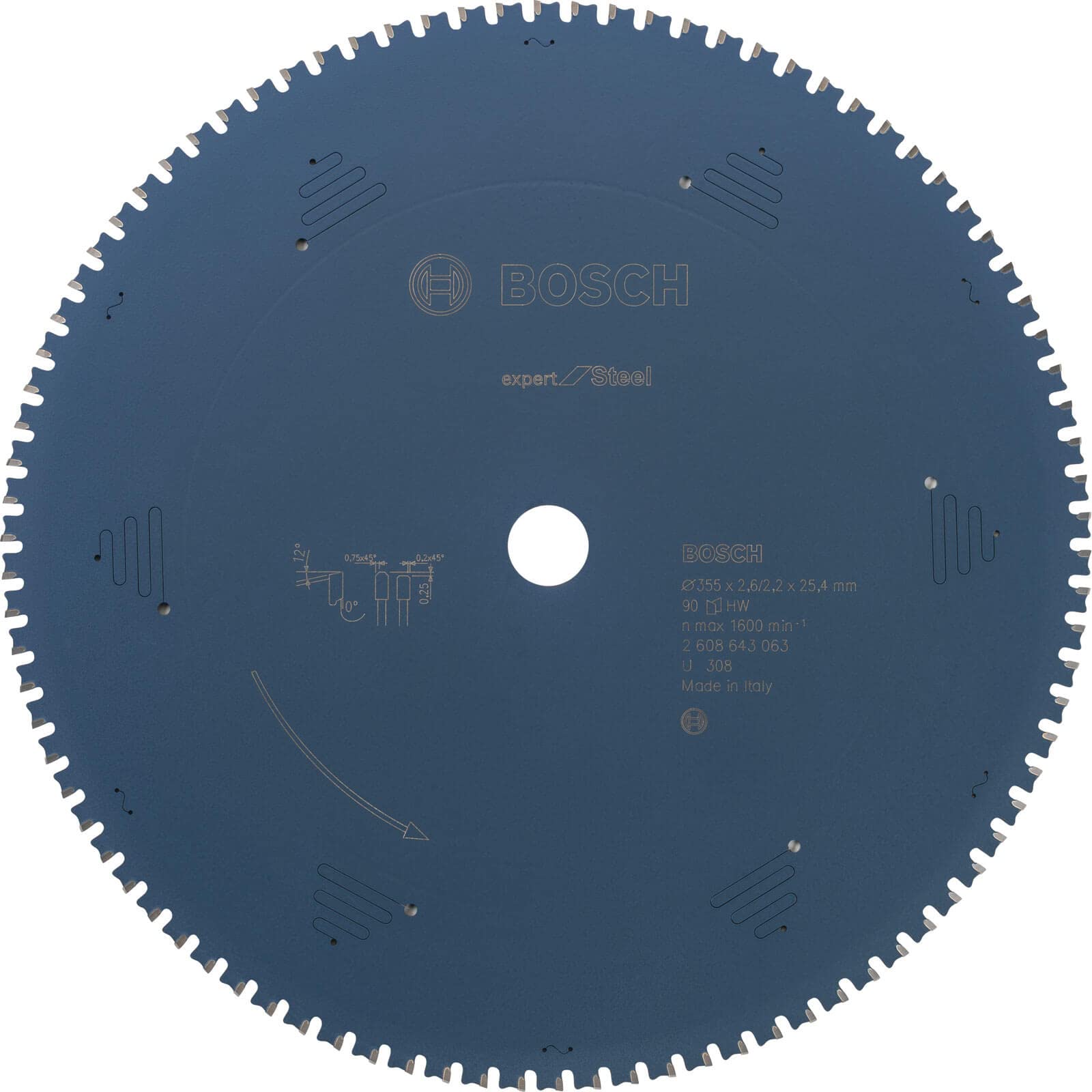 Bosch Accessories 2608643063 Lame De Scie Circulaire Expert For Steel 355 X 25,4 X 2,6 Mm 90