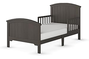 Child Craft Hampton Arch Top Toddler Bed for Kids with Guard Rails, Low to Ground Design, Made of Pinewood, Featuring Clean Lines to Match Any Décor (Dapper Gray)