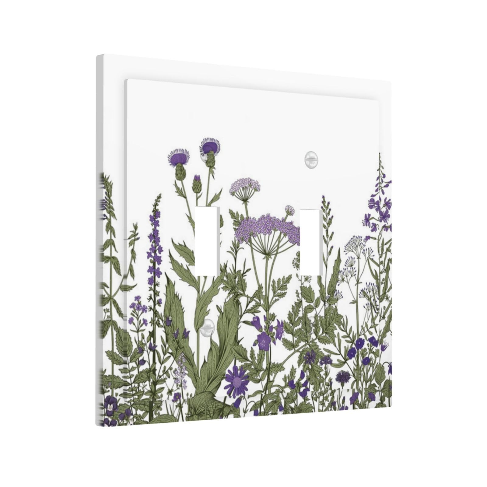 Vintage Botanical Purple Floral Lavender Green