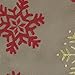 Phantoscope Decorative Merry Christmas Series Red and Yellow Embroidery Snowflakes on Beige Background 18 Inch Throw Pillow Cushion Cover