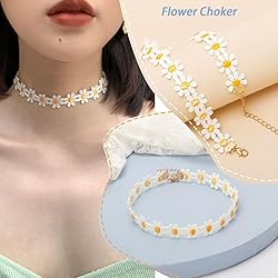 PINCHUAN 8PCS Flower Choker Necklace for Women Lace