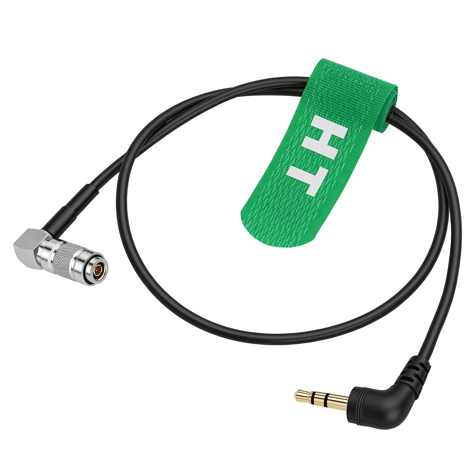 HangTon Timecode Cable for Canon R5C C400 Camera Tentacle Sync Zoom F6 Right Angle 3.5mm TRS Jack to DIN 1.0/2.3 40cm