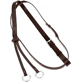 Horze Adjustable Leather Running Martingale | Rubber Stopper Included - Dark Brown - Horse