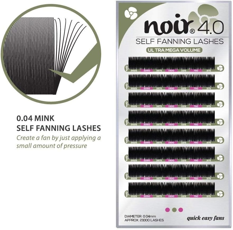Noir Volume Lashes Easy Fan Lashes C curl 0.04 Mixed Mega Volume Self Fanning Eyelash Extensions