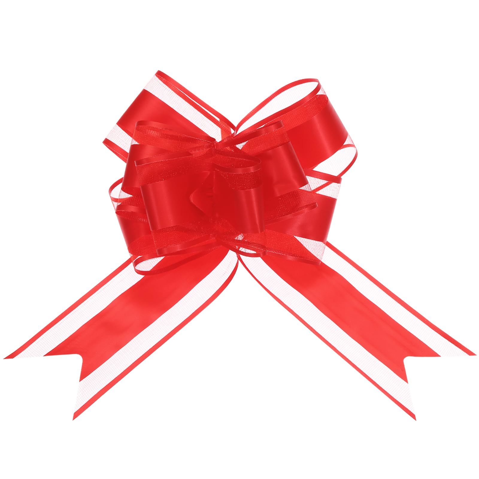 Uxcell 20pcs 9 Inch Giant Large Pull Bow Gift Wrapping Organza Bows Ribbon Red for Wedding Baskets Presents Christmas — image 1