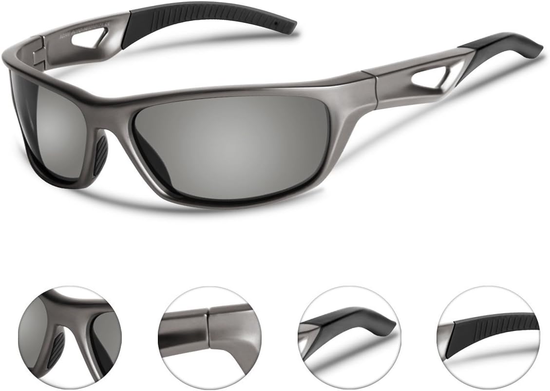 WONGKUO Sports Sunglasses for Men Women Polarized Glasses UV Protection TR90 Frame