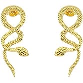 ChZhogYueg Snake Earrings for Women, 14K Gold/Silver Plated Snake-Shaped Earrings Dainty & Stylish Jewelry