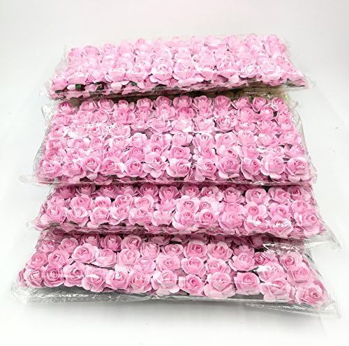 288Pcs/lot Mini Paper Rose Flowers Bouquet Wedding Decoration Paper Flower For DIY Scrapbooking Flowers Paper Cheap (pink)