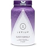 Levium Sleep Formula Supplement | Natural Relaxation Aid Capsules with Melatonin, GABA, L-Theanine, Magnesium | 60 Count Bottle – 30 Day Supply
