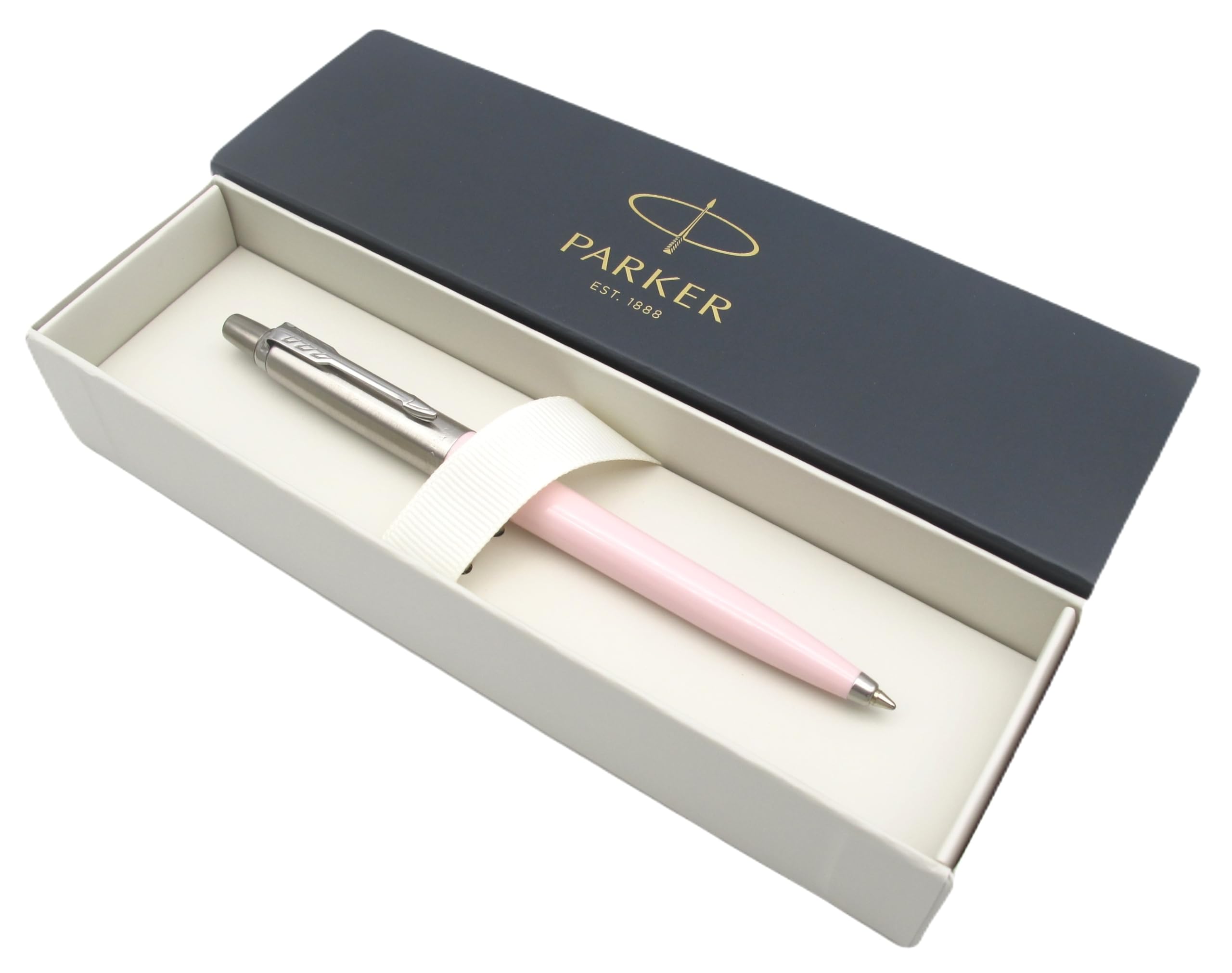 Parker Jotter Stainless Steel Ballpoint Pen | Baby Pink Pastel Finish | Black Ink | Gift Boxed