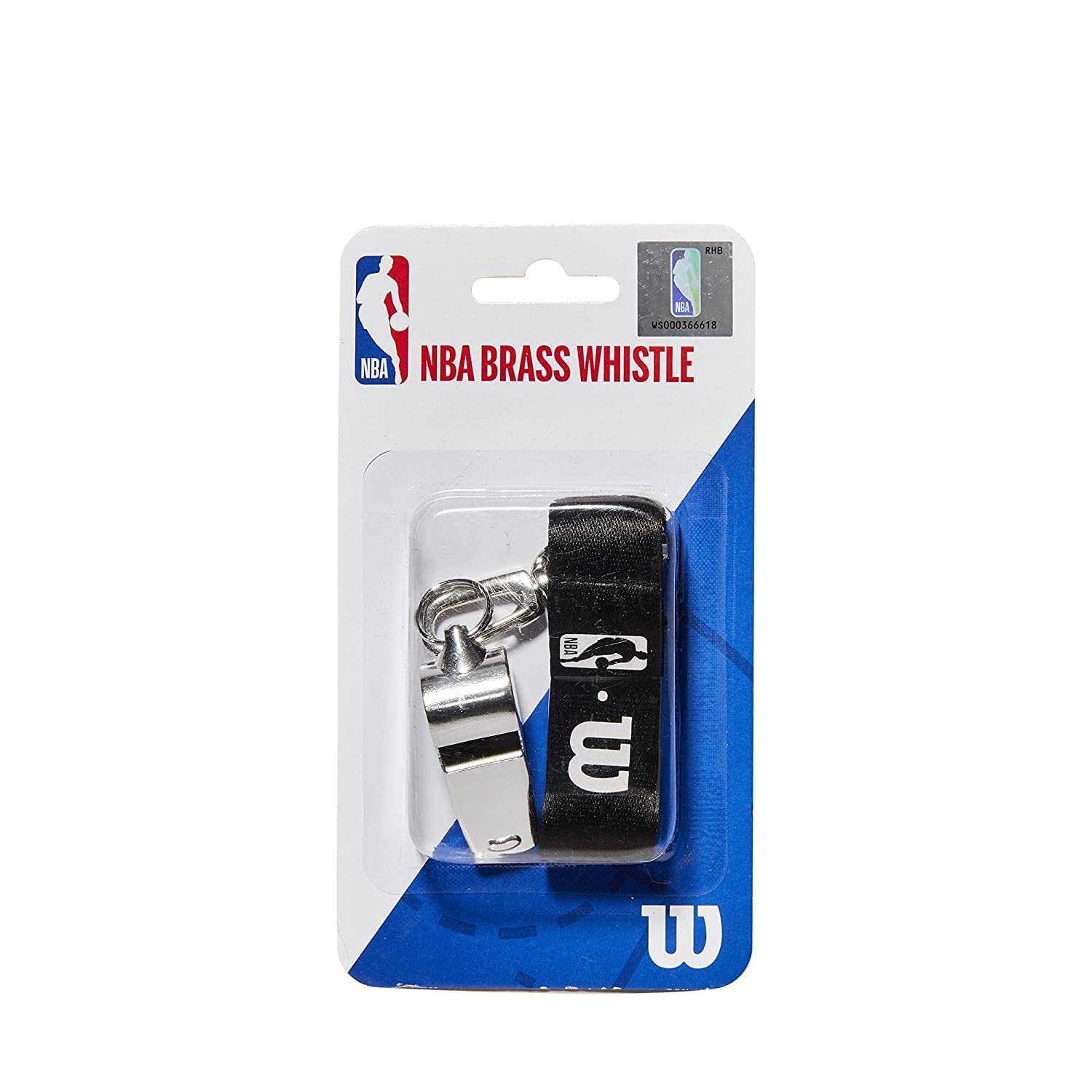 Wilson Brass NBA Whistle with Lanyard, Metal, Official NBA-Product