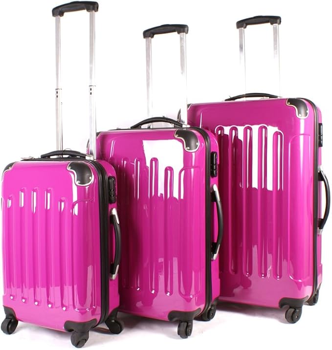 Hot Pink Aero Travel 1100 Series London Collection Set of 3 Suitcases