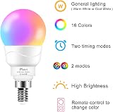 Mobri E14 LED Light Bulb 5W Color Changing RGB Remote 4 Pack 270° Beam 450LM view 4