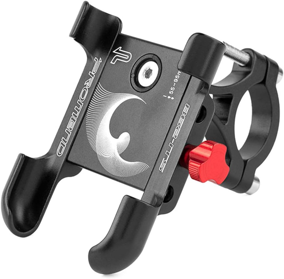 PROMEND Bike Phone Holder, Aluminium Alloy Bicycle Phone Mount, 360° Motorcycle Phone Holder Universal Handlebar Bike Phone Cradle for iPhone Xs Max, 11, 8 Plus, Galaxy S9, S8 etc.
