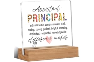 WEZADUK Assistant Principal Gifts for Women Men, Assistant Principal Appreciation Gifts Back to School, Unique Office Decorative Signs Plaque for Desk
