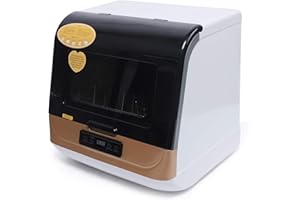 YUNLAIGOTOP 1200W 110V Portable Countertop Dishwasher, 5-Liter Compact Dishwasher, Automatic Dishwasher with 4 Washing Programs+360° Streak-Free Deep Cleaning, Dishwasher for Apartment/Office/Kitchen