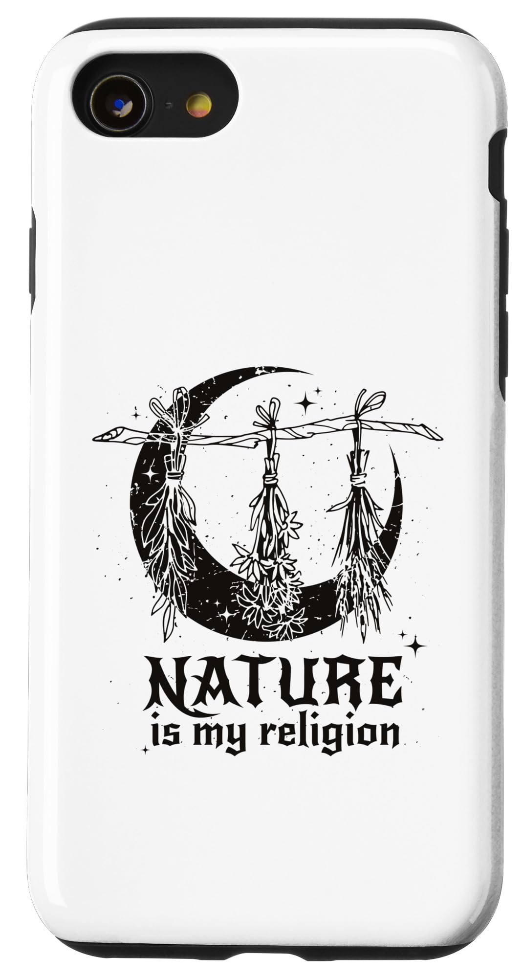 Nature Is My Religion Crescent Moon Wicca Pagan Witch Lover Case for iPhone SE (2020) / 7/8
