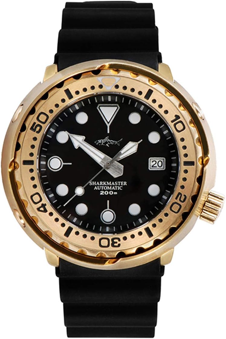 Mens Diver Watch Solid AL Bronze Tuna Can Homage Sharkey Automatic SBBN015 Black Bezel
