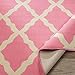 Ottomanson Glamour Collection Contemporary Moroccan Trellis Design Kids Rug (Non-Slip) Kitchen and Bathroom Mat Rug, 5'0