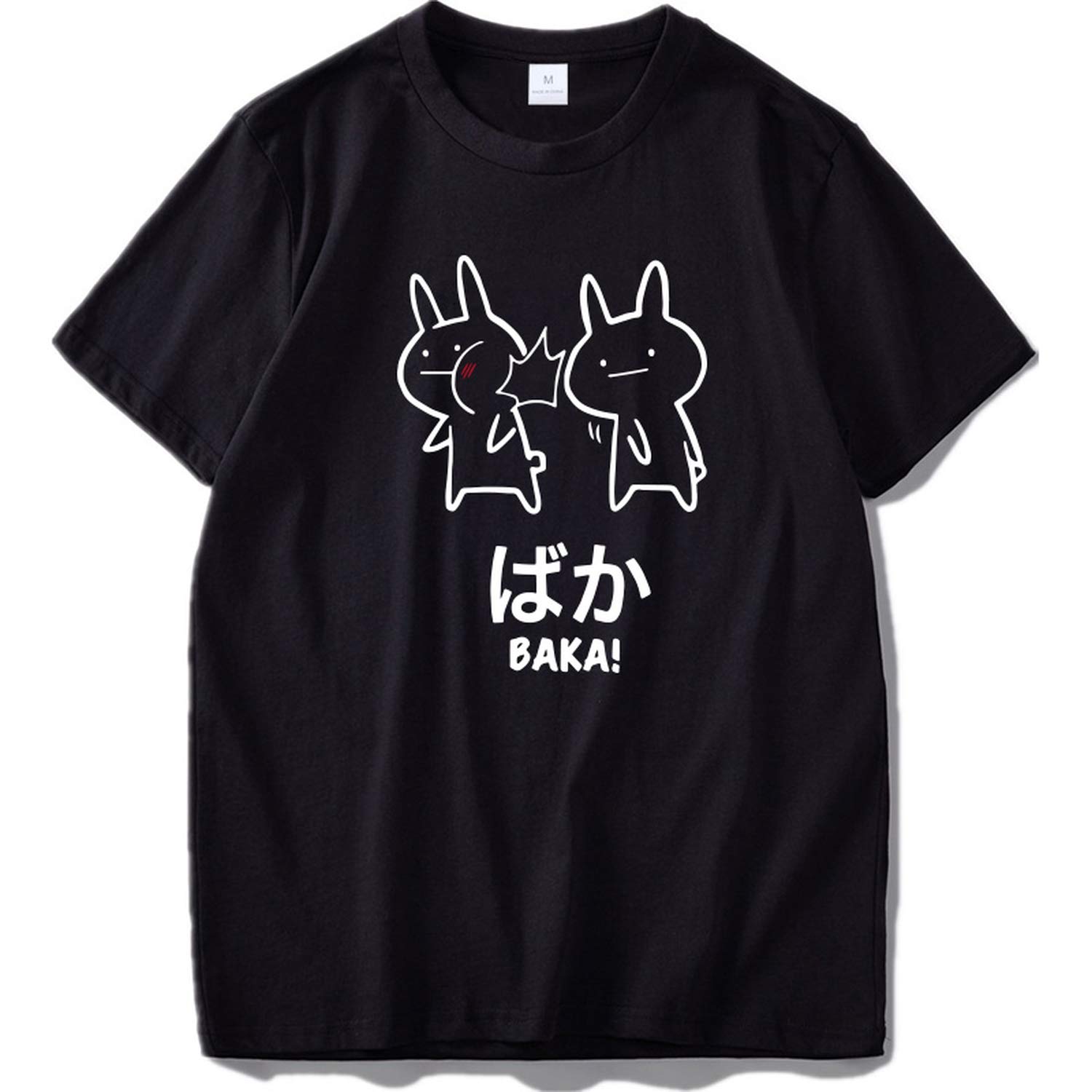 Baka Rabbit Slap T Shirt Japan Funny Anime Tops O-neck Tee Japanese T-shirt Eu 