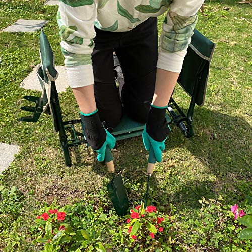 LAIKOU Garden Kneeler and Seat Bench with 2 Free Tool Pouch and 1 Gloves Protects from Dirt & Grass Stains, Foldable… - Image 3