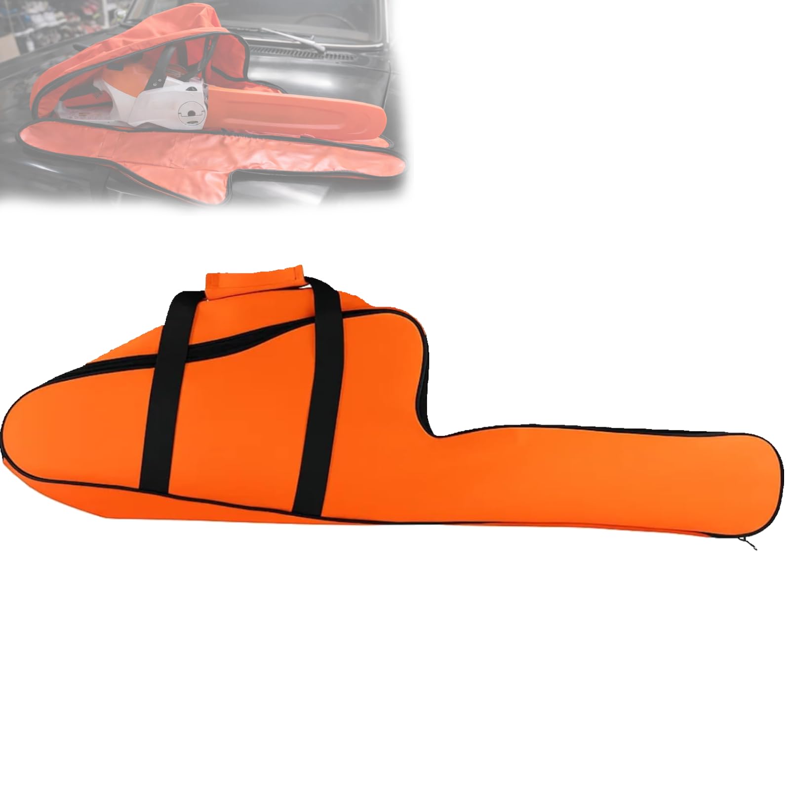 Poweka Chainsaw Bag Carrying Case Portable Protection Waterproof Holder Fit for Stihl Husqvarna 12''/14''/16'' Chainsaw Storage Bag(Orange)