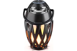 Tioneger Flame Outdoor Bluetooth Speakers, LED Table Lamp Speaker, Flame Light Speaker, Portable Wireless Waterproof Outdoor/Indoor LED Flickers Speaker with Handle, Gifts for Men (A1+)
