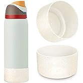 yoelike 2PCS Glitter Silicone Boot for Owala Water Bottle, Anti-Slip Protective Sleeve for FreeSip/Twist/Flip, Bottom Bumper Cover for Watter Bottle Accessories