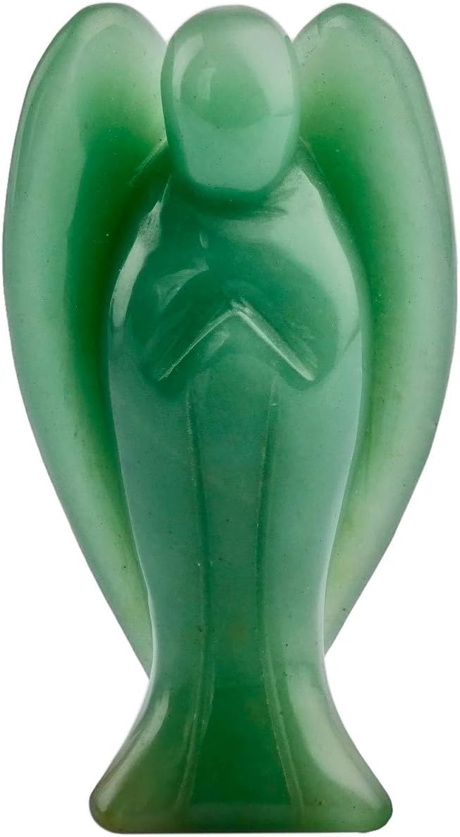mookaitedecor 3 Inch Green Aventurine Crystal Guardian Angel Gemstone Carved Figurine Statue Home Ornament - Image 4