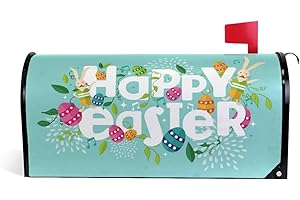 WOOR Colorful Happy Easter Magnetic Mailbox Cover MailWraps Garden Yard Home Decor for Outside Standard Size-18"x 20.8"