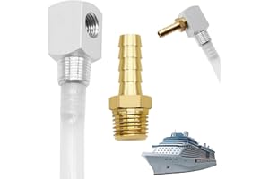 Tanbupu Universal 24" Marine Fuel Tank Pickup Tube with Straine, 7-0948 Fuel Withdrawal Standard Boat Gas Tank Tube with Brass Barb Connector, Length-adjustable Rigid Polyethylene Fuel Tube