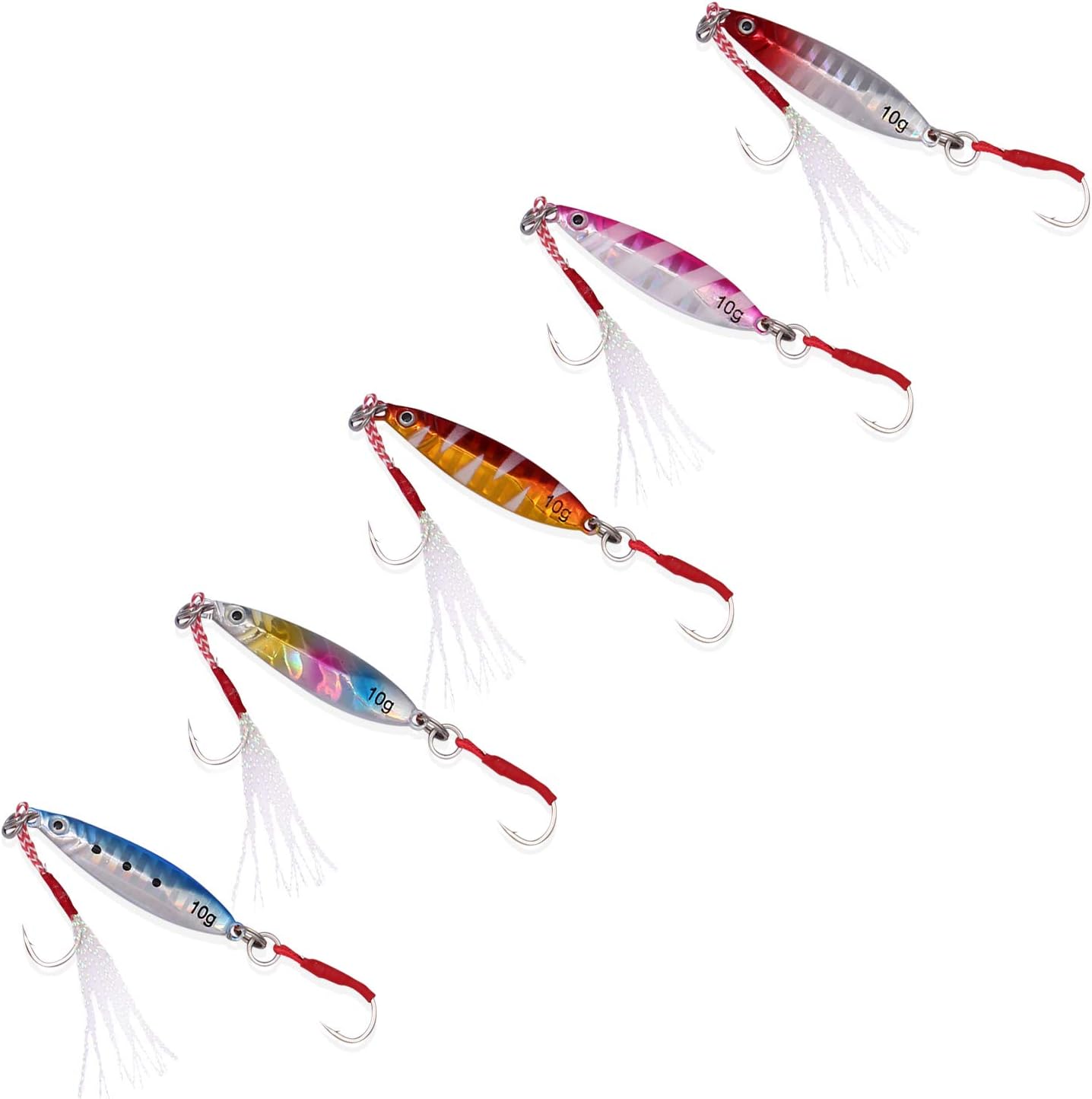 Amazon ルアー Colorgo メタルジグ ジグパラ スロージグ スロージギング 10g 15g g 30g 40g シーバス マグロ ヒラメ スズキ マス カツオ タチウオ ブリ 海水 淡水対応 5個セット 10g5個セット Colorgo カラーゴー ルアー