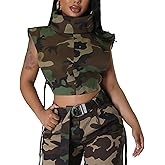 PAODIKUAI Women's Sleeveless Denim Crop Top Vest Y2K Sexy Summer Jean Vest Shirt Tank Tops Waistcoat Jacket