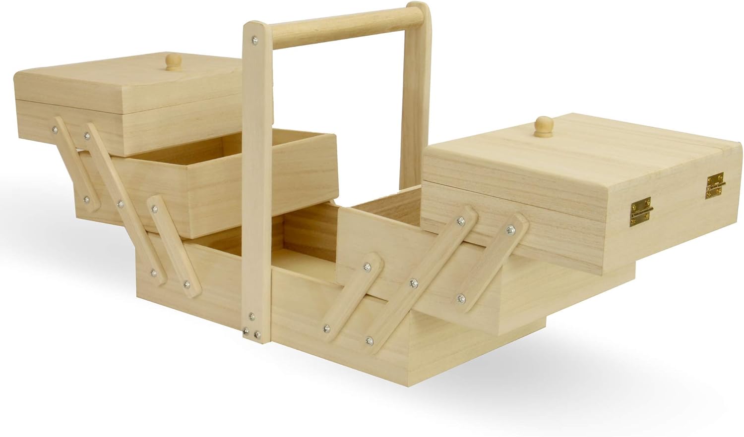 3 Tier Wooden Craft Box Cantilever Sewing Box Arts & Crafts Storage